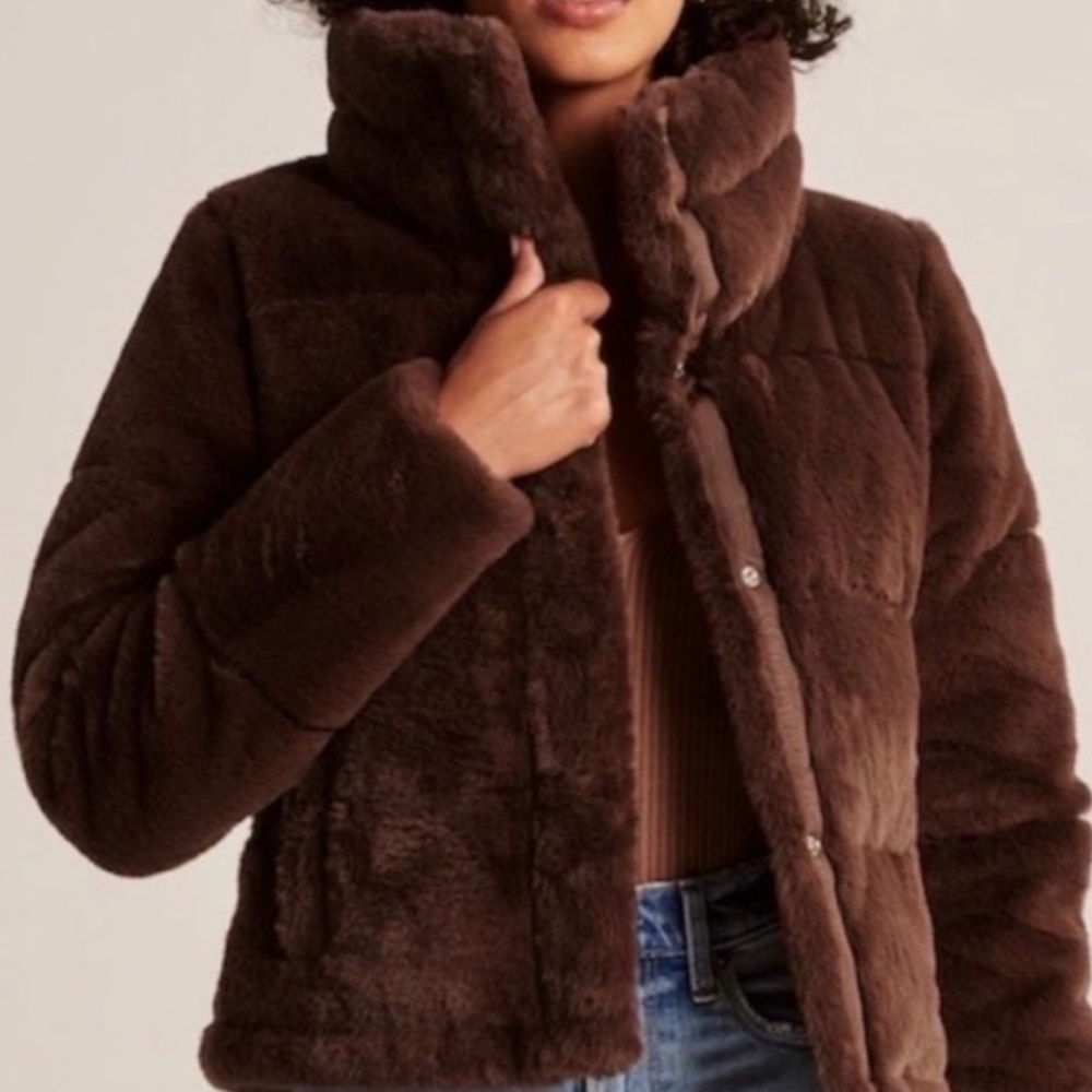 Abercrombie & Fitch Chocolate Brown Teddy Jacket